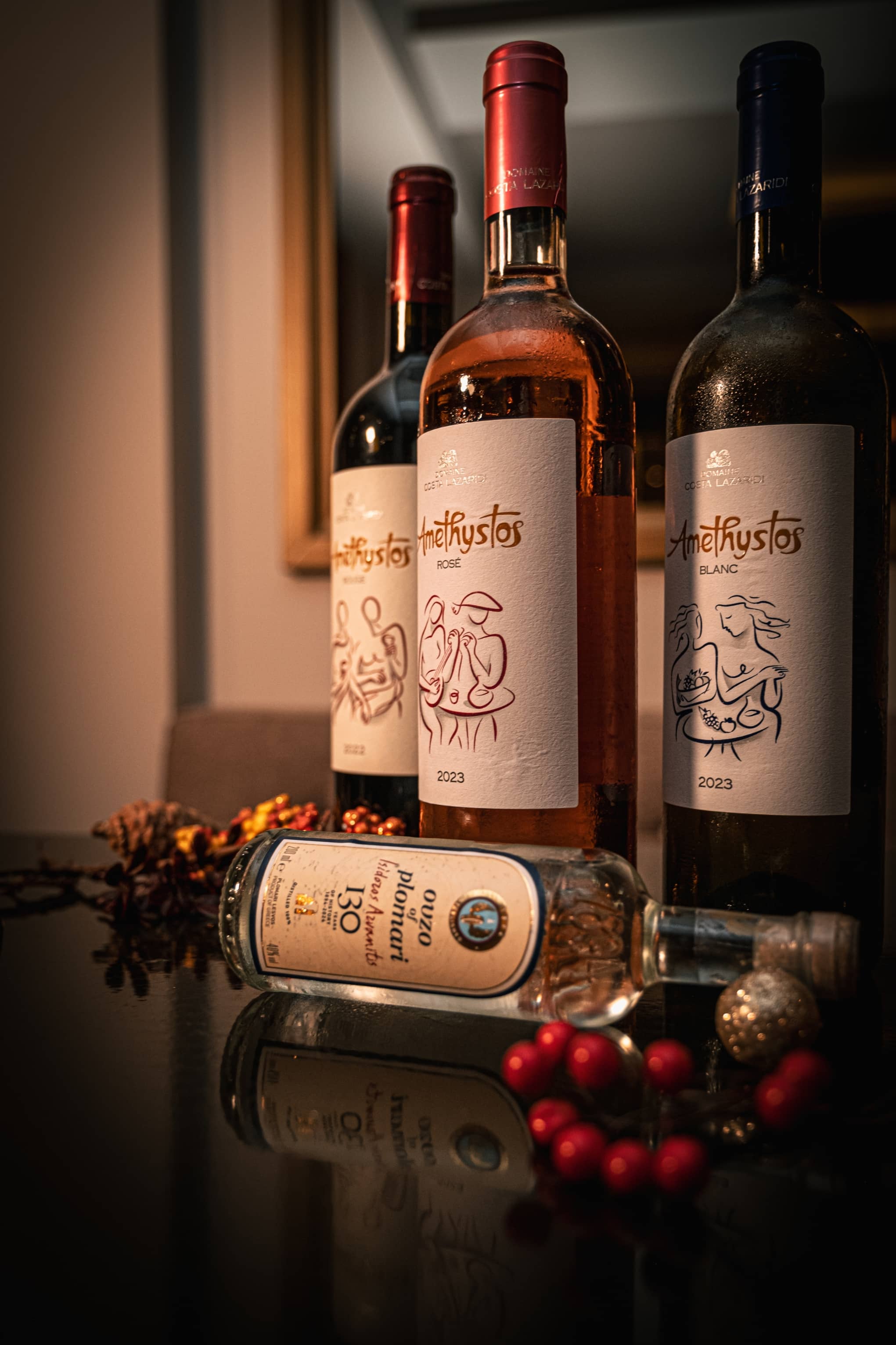 Amethystos griechischer Rotwein im Restaurant Ambrosia Rückersdorf