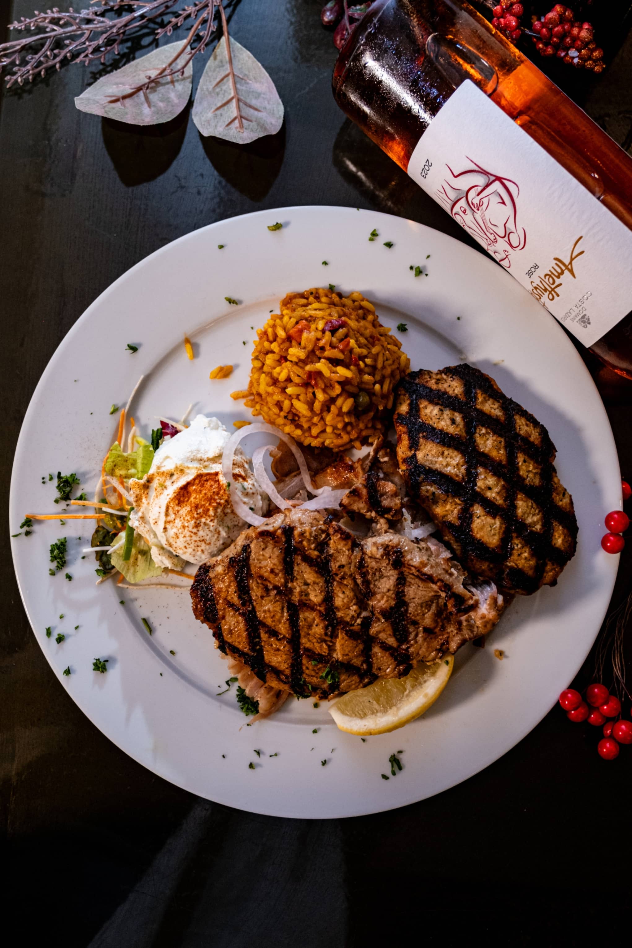 Garides Garnelen mit Reis - Griechische Meeresfrüchte Spezialität